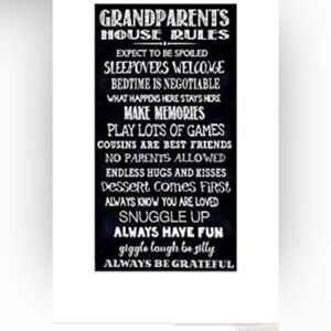 Fabric Panel Grandparents Rules cotton